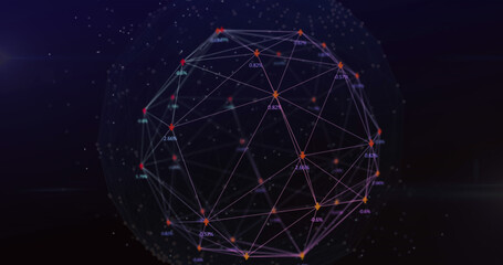 Image of icons, globe and connections in digital space