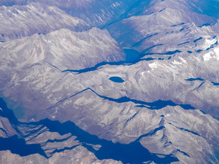 Alps from plane window.