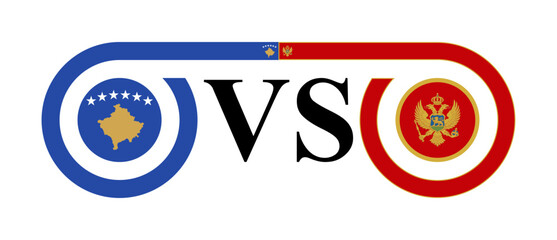 the concept of kosovo vs montenegro. vector illustration isolated on white background