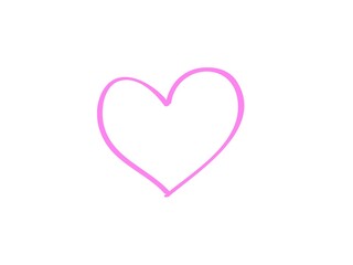 pink heart isolated on white