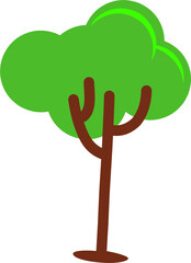 Green Tree cartoon illustration