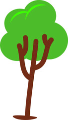 Obraz premium Green Tree cartoon illustration