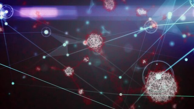 Animation of connections and data processing over molecules