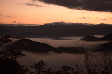 sunset in the mountains