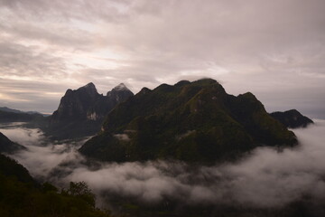 sunset over the mountains