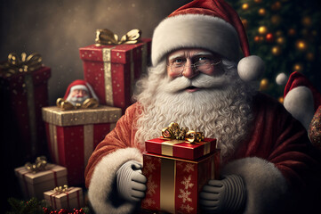 Fototapeta na wymiar Santa Claus with gifts