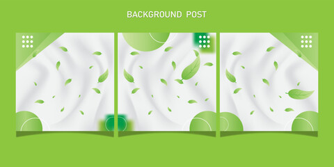 Nature background Social media post green leaf color