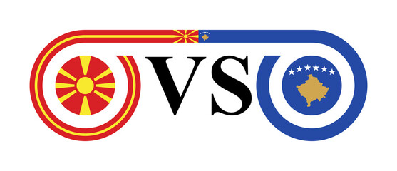 the concept of north macedonia vs kosovo. vector illustration isolated on white background
