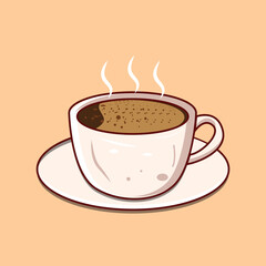 cup of coffee. Cup of tea vector illustration. Cup of Fresh Coffee. Vector Illustration. Flat Style cup tea. Cup tea icon ,Coffee cup with smoke float up