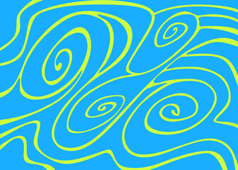 Abstract background with cute wavy and curly line pattern