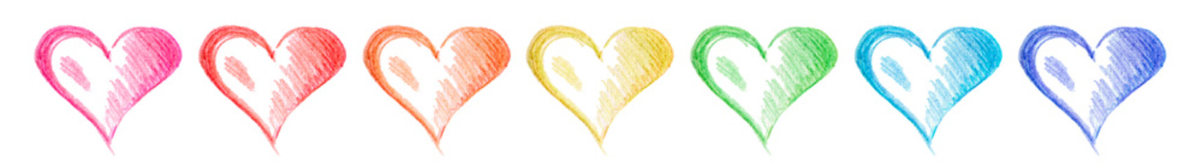 Colorful Watercolor hand drawn hearts seamless pattern background