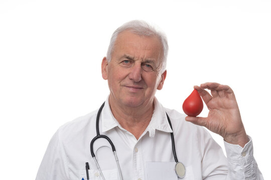 Portrait Of Doctor On Isolated White Backgorund.