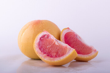 Organic grapefruit isolated on white background. Taste grapefruit . Full depth of field with clipping path