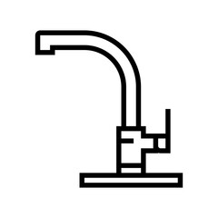 steel faucet water line icon vector. steel faucet water sign. isolated contour symbol black illustration