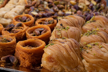 Assorted oriental sweets with pistachio
