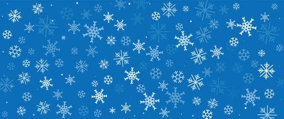 Elegant winter snowflake background vector illustration. Luxury decorative geometric snowflakes with blue bokeh background. Design suitable for invitation card, greeting, wallpaper, poster, banner.