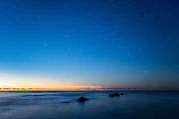 Stars and Baltic sea at night 