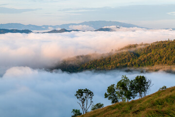 fog and mountains