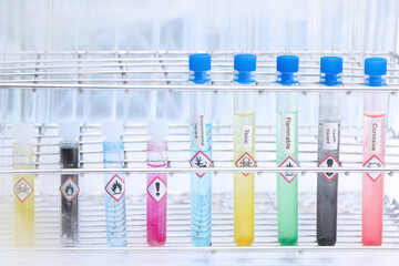 chemical and symbol in test tube , chemical used in laboratory