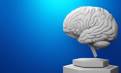 3d brain of human healthcare illustration rendering, heal3d brain of human healthcare illustration rendering, health of neuron cell, think of idea on background