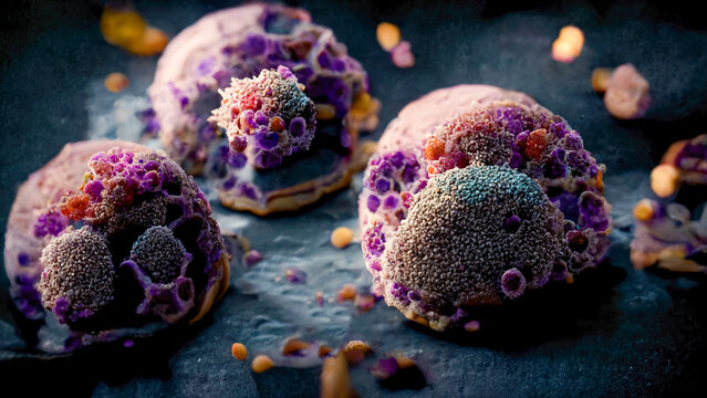 Cancer cells, growth of tumor, generative ai illustration