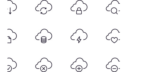 Single line icon of cloud. High quality vector illustration for design, web sites, internet shops, online books etc. Editable stroke in trendy flat style isolated on white background