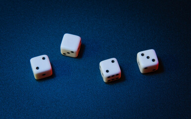 Dice with a dropped combination of numbers symbolizing the date of the coming 2023.