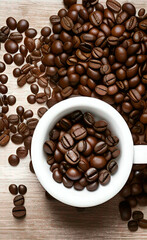 coffee beans in a cup