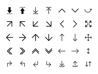 Arrows set vector collection. Arrow icon. Arrow. Cursor simple arrows. on a white background vector illustration