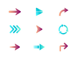 Arrows set vector collection. Arrow icon. Arrow. Cursor simple arrows. on a white background vector illustration