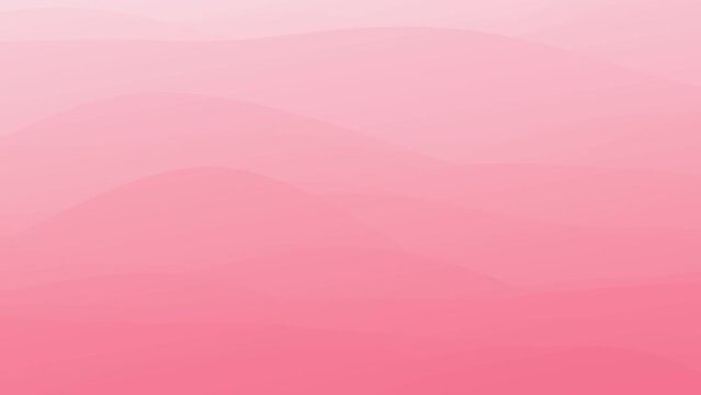 3D animation - Looped animated light pink waves gradient abstract background with flat design style