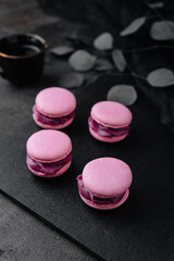 Delicate crumbly delightful purple macaroons