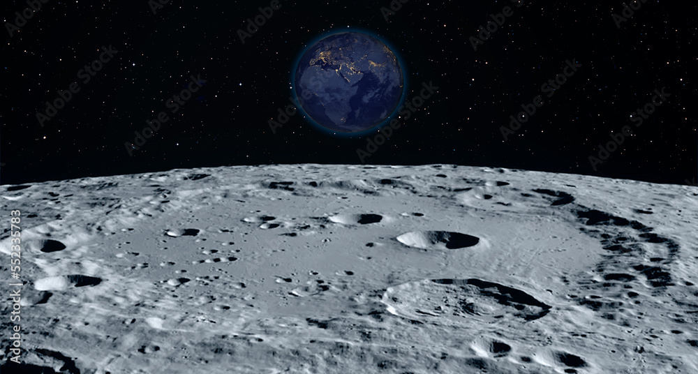 Aufkleber the earth as seen from the surface of the moon 