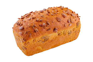 Freshly baked wheat and rye bread with seeds