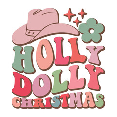 holly dolly christmas retro svg t shirt design