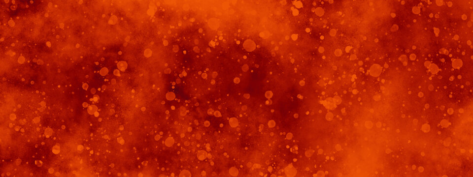 Abstract seamless randomized red glitter background, sparkle red bokeh is floting randomly on red background, old and grainy red grunge texture for wallaper and design.	