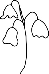 Line art of flowers and plants, floral bouquet