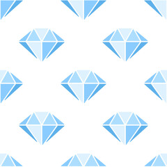 Blue diamonds seamless pattern. Stylized blue elements on white background. Best for web, print, logo creating and branding design.