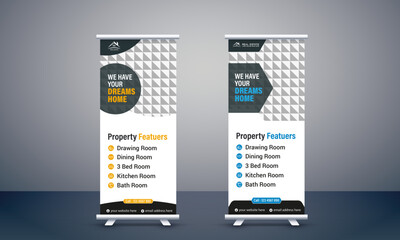 Real estate business roll up banner design , retractable banner , standee banner ,  x banner