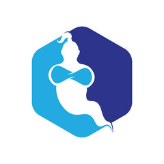 Genie Logo Design. Magic Fantasy genie concept logo.