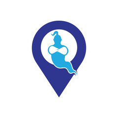 Genie Logo Design. Magic Fantasy genie concept logo.