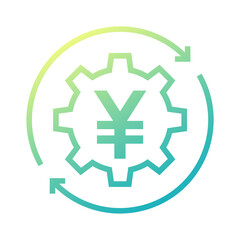 money exchange icon with yen