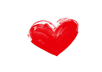 Heart shape vector. Hand drawn design for valentines day background. Web icon, symbol, sign. Artistic sketch. Red heart isolated on white. Cartoon flat vector ilustration