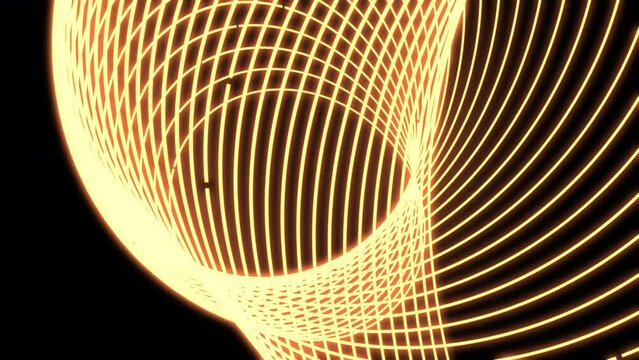 3D Streamline Spirograph Drawing Yellow VJ Loop 03 Animation Background 