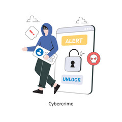 Cybercrime Flat Style Design Vector illustration. Stock illustration 