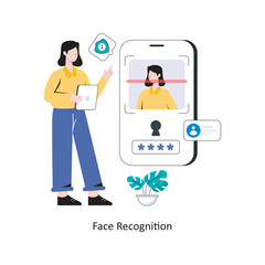 Face Recognition Flat Style Design Vector illustration. Stock illustration 
