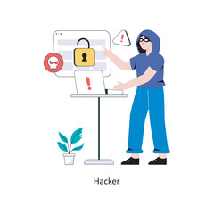 Hacker Flat Style Design Vector illustration. Stock illustration 