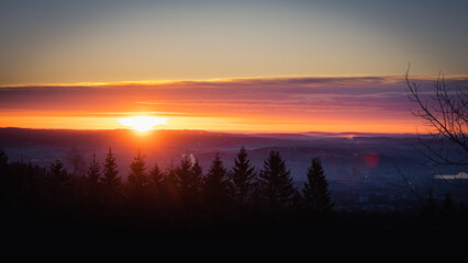 sunrise over the city
