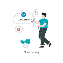 Cloud Hacking Flat Style Design Vector illustration. Stock illustration 
