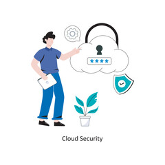 Cloud Security Flat Style Design Vector illustration. Stock illustration 